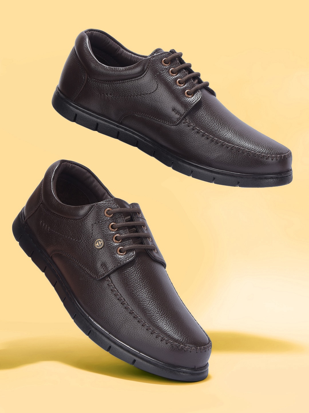 

Liberty Men Textured Leather Formal Derbys, Brown