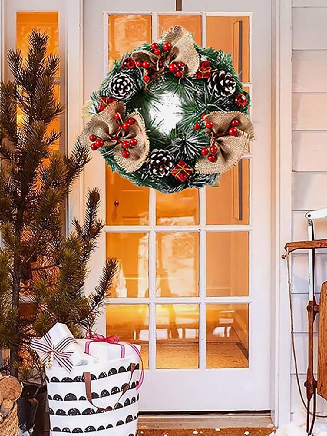 

Little Surprise Box LLP Red & Green Artificial Christmas Wreath