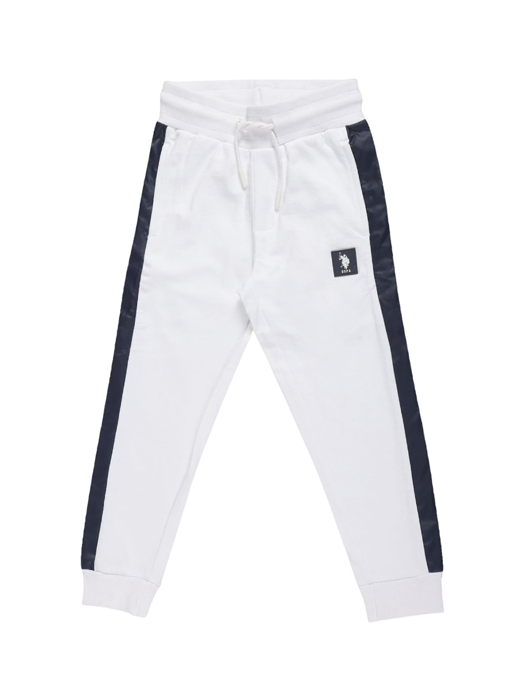 

U.S. Polo Assn. Kids Boys Side Stripe Pure Cotton Joggers, White