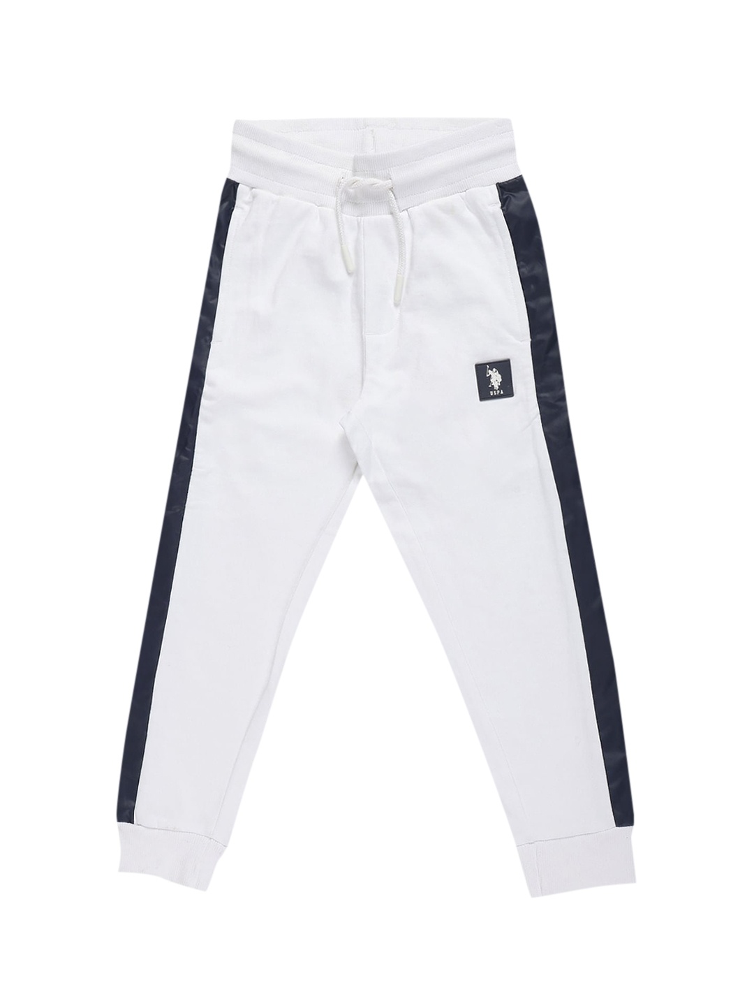 

U.S. Polo Assn. Kids Boys Side Stripe Pure Cotton Joggers, White
