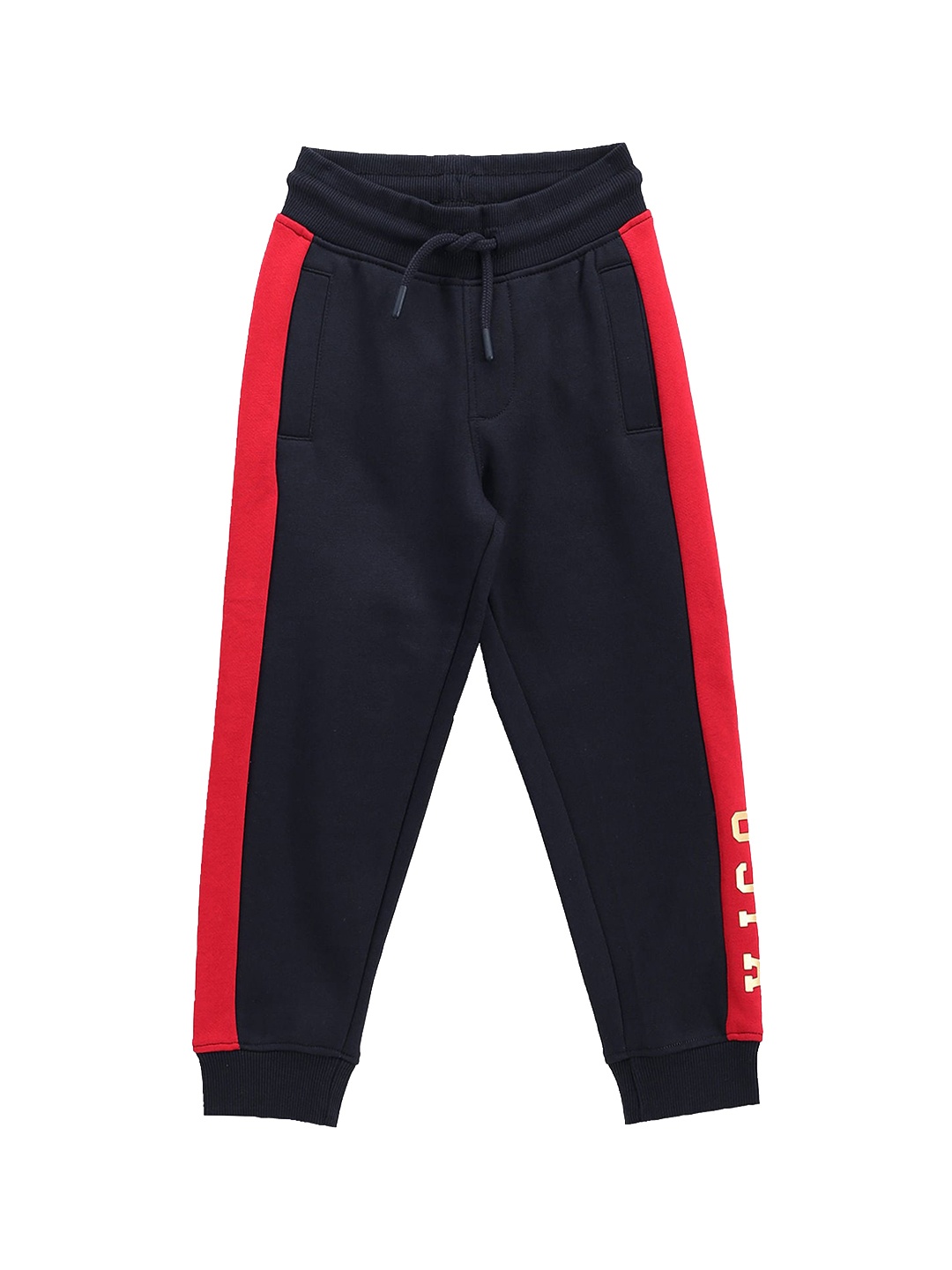 

U.S. Polo Assn. Kids Boys Cotton Mid-Rise Joggers, Blue
