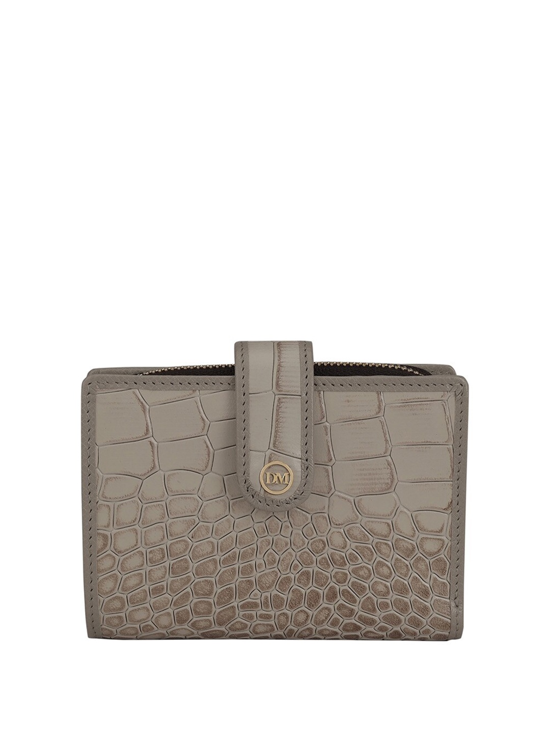 

Da Milano Textured Leather Two Fold Wallet, Grey