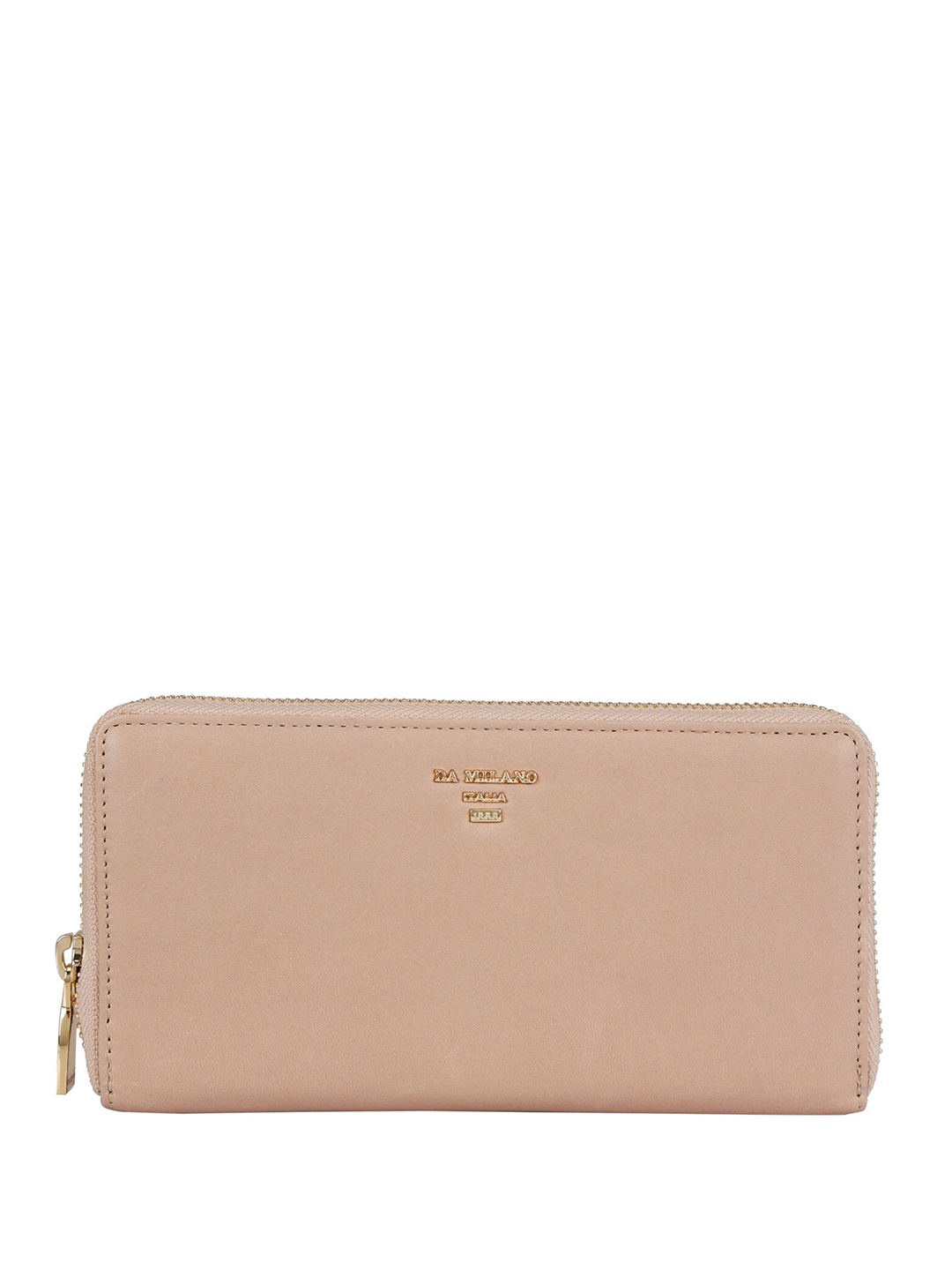 

Da Milano Women Leather Zip Around Wallet, Beige