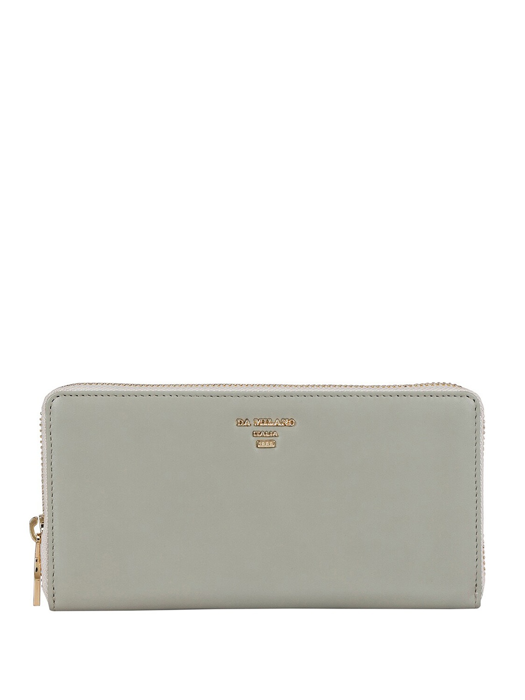 

Da Milano Textured Leather Zip Around Wallet, Grey