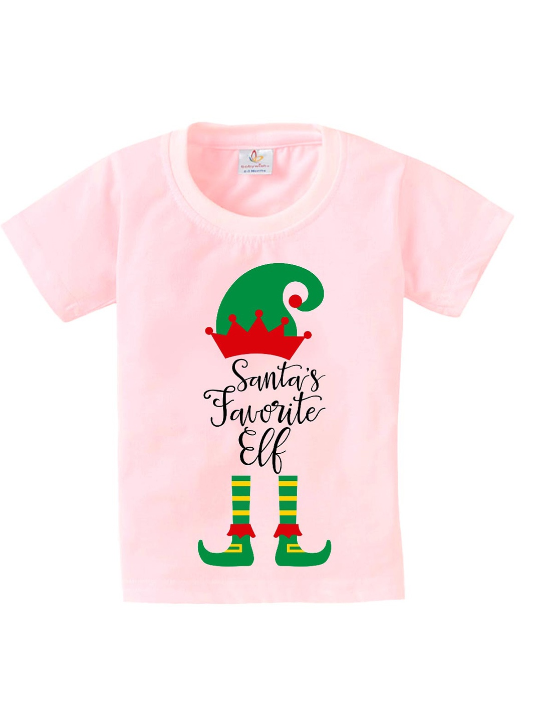 

Babywish Kids Christmas Printed Quickly Dry Cotton Relaxed Fit T-Shirt, Pink