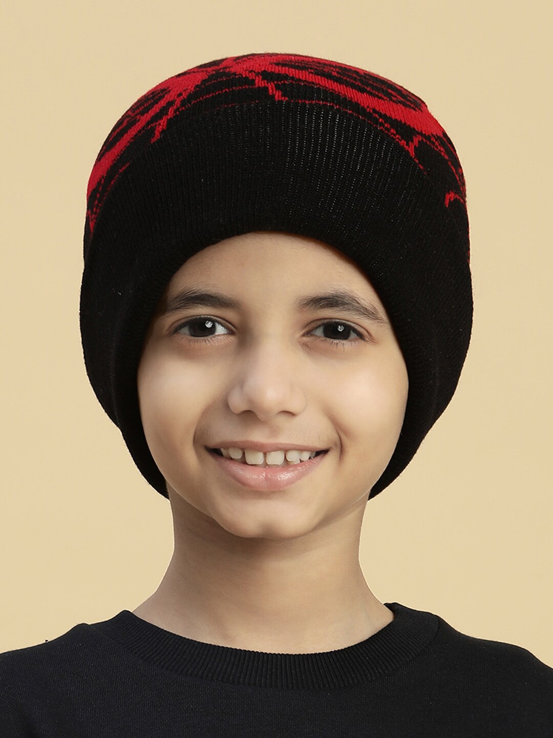 

Kids Ville Boys Spiderman Acrylic Beanies, Black