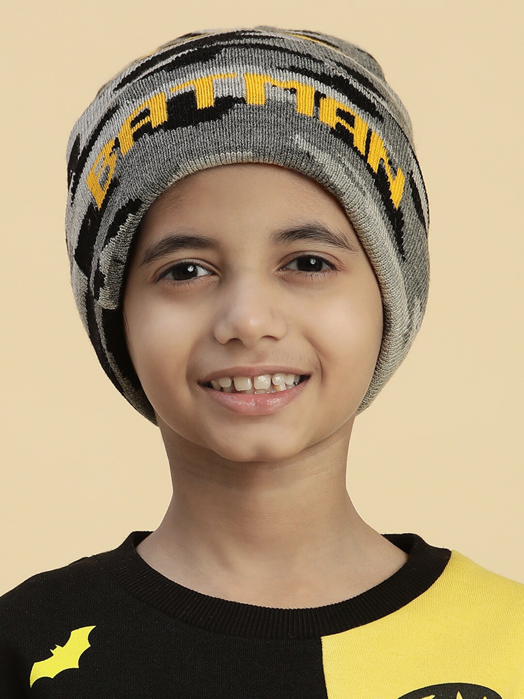 

Kids Ville Boys Batman Printed Acrylic Beanie, Grey