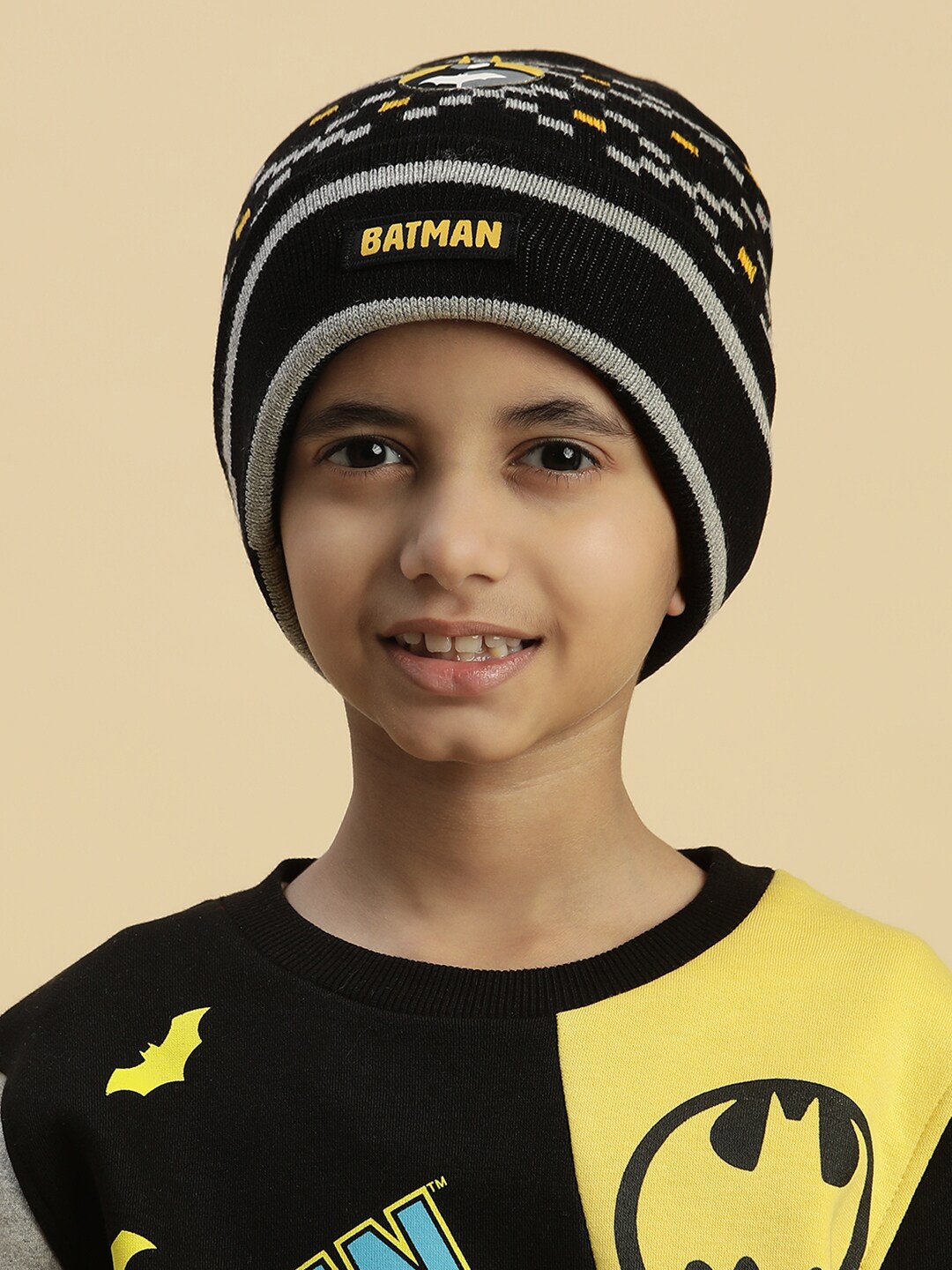 

Kids Ville Boys Batman Printed Acrylic Beanie, Black