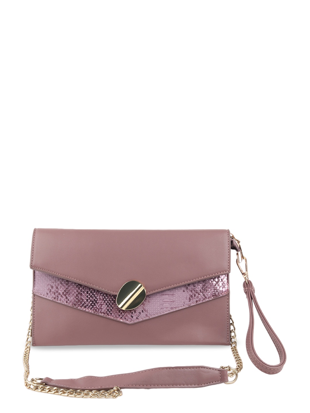 

ODETTE Textured Structured Embellished Detail Sling Bag, Mauve