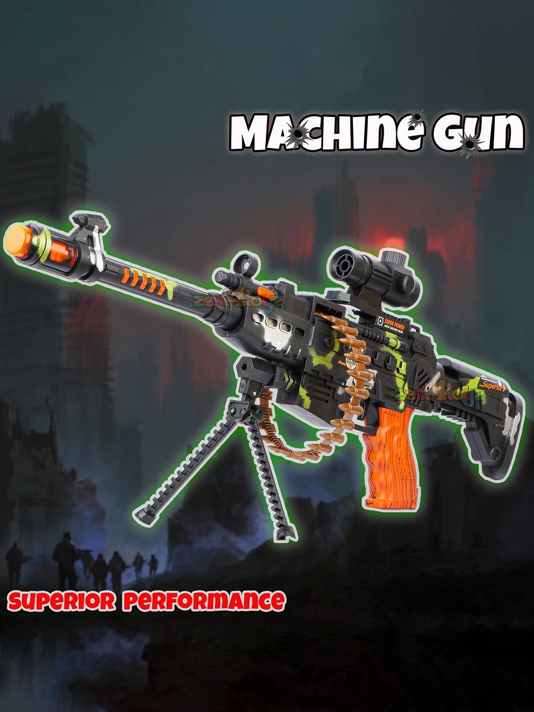 

zest 4 toyz Kids Toy Gun With Music Lights & Laser Light, Black
