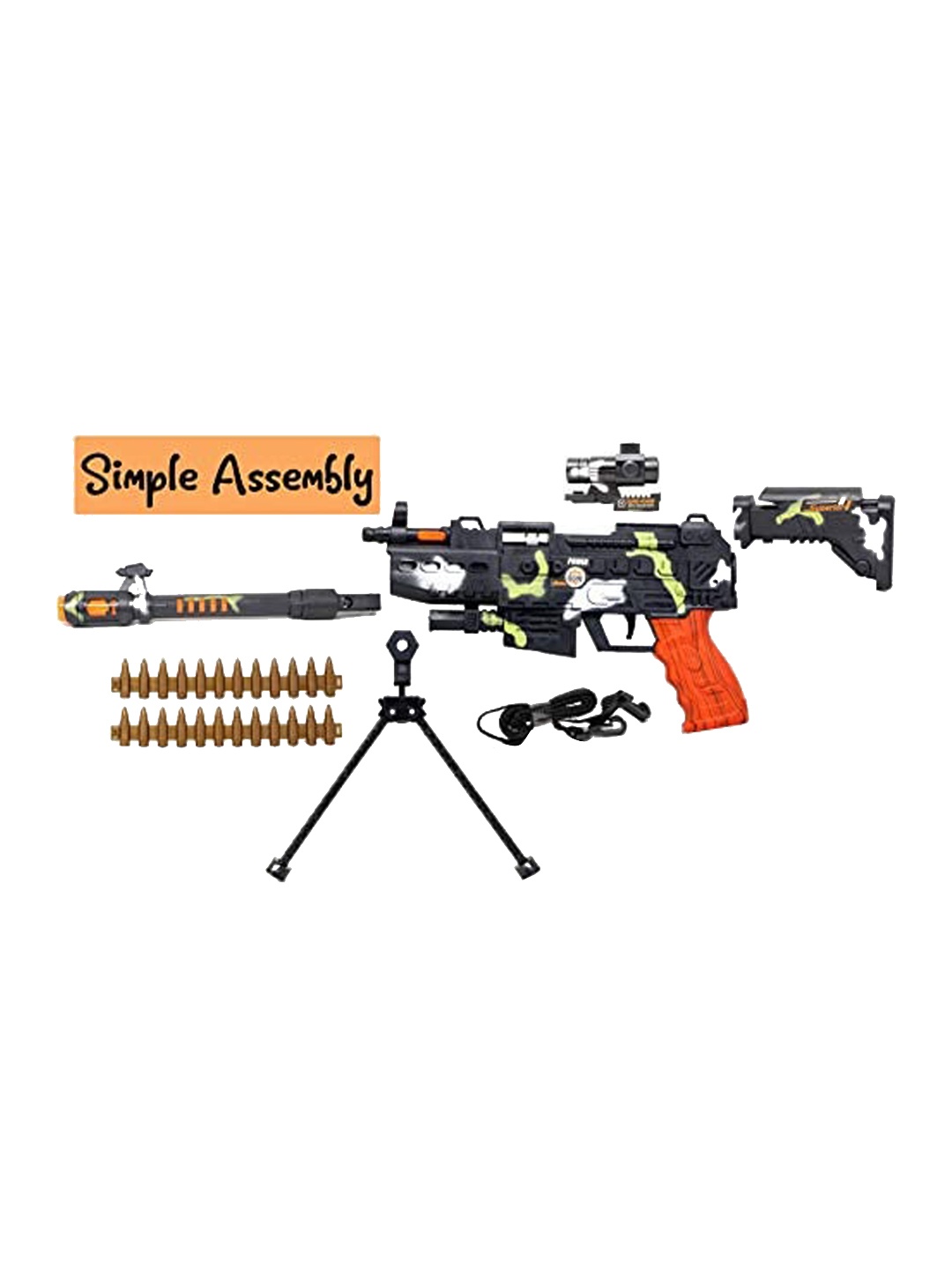 

zest 4 toyz Kids Musical Army Style Gun Toy, Black