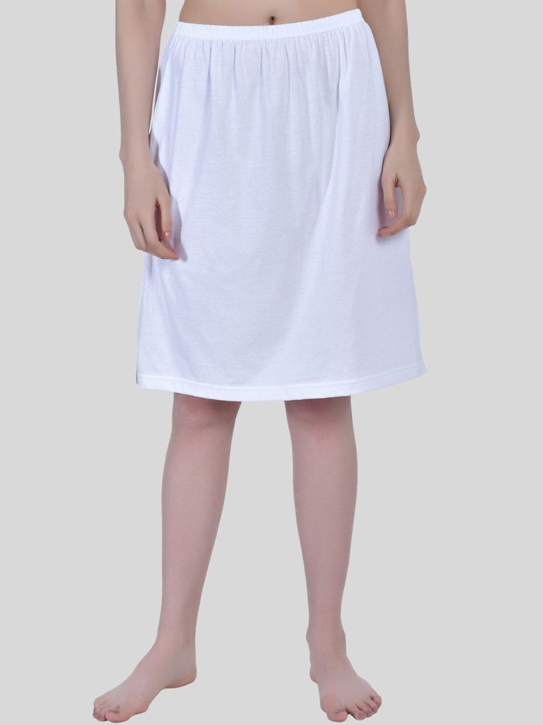 

Aimly Straight Knee Length Skirt Slip, White