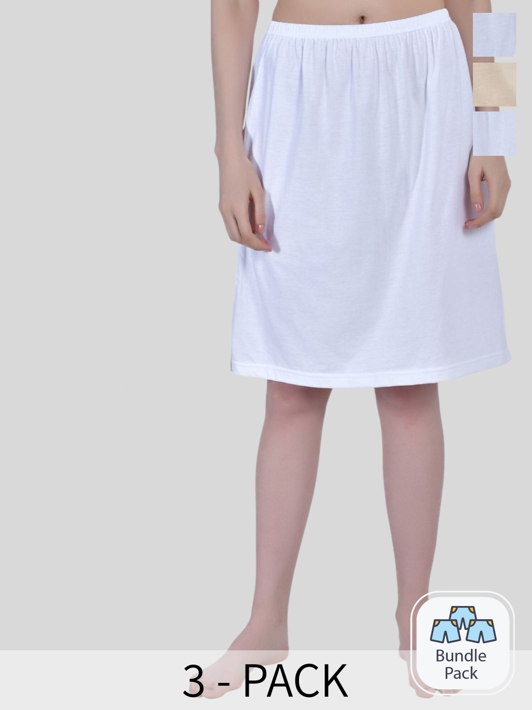 

Aimly Set Of 3 Cotton Skirt Slips, White