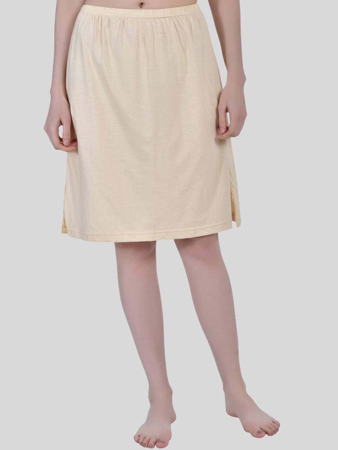 

Aimly Knee Length Straight Skirt Slip, Beige