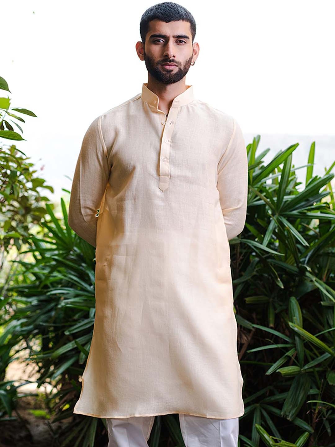 

Tistabene Mandarin Collar Kurta, Cream
