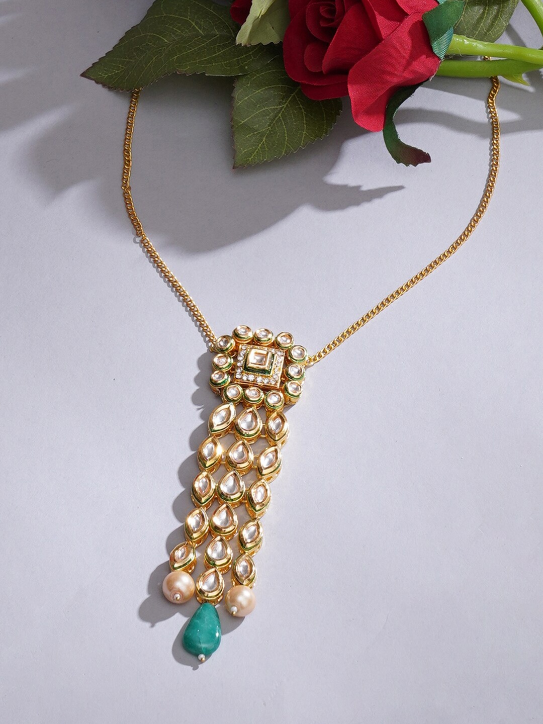 

Ruby Raang Gold-Plated Kundan-Studded Necklace