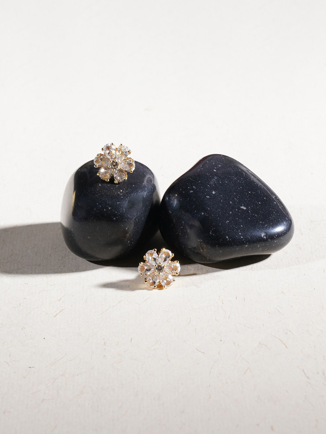 

Ruby Raang Gold-Plated Studded Contemporary Studs