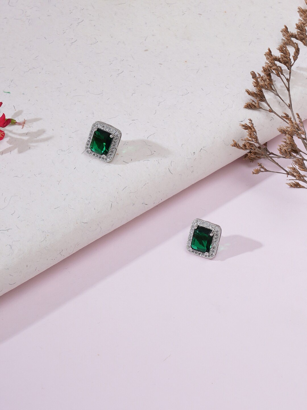 

Ruby Raang Silver-Plated Studded Contemporary Studs