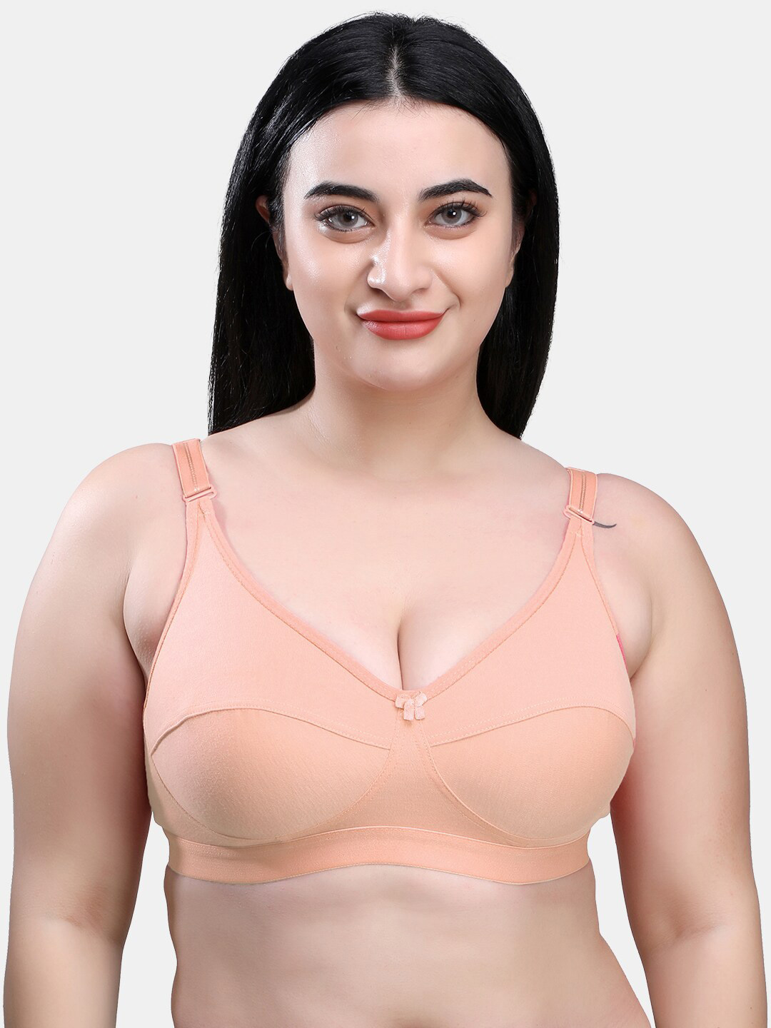 

SKDREAMS All Day Comfort Cotton T-shirt Bra Seamless Full Coverage, Pink