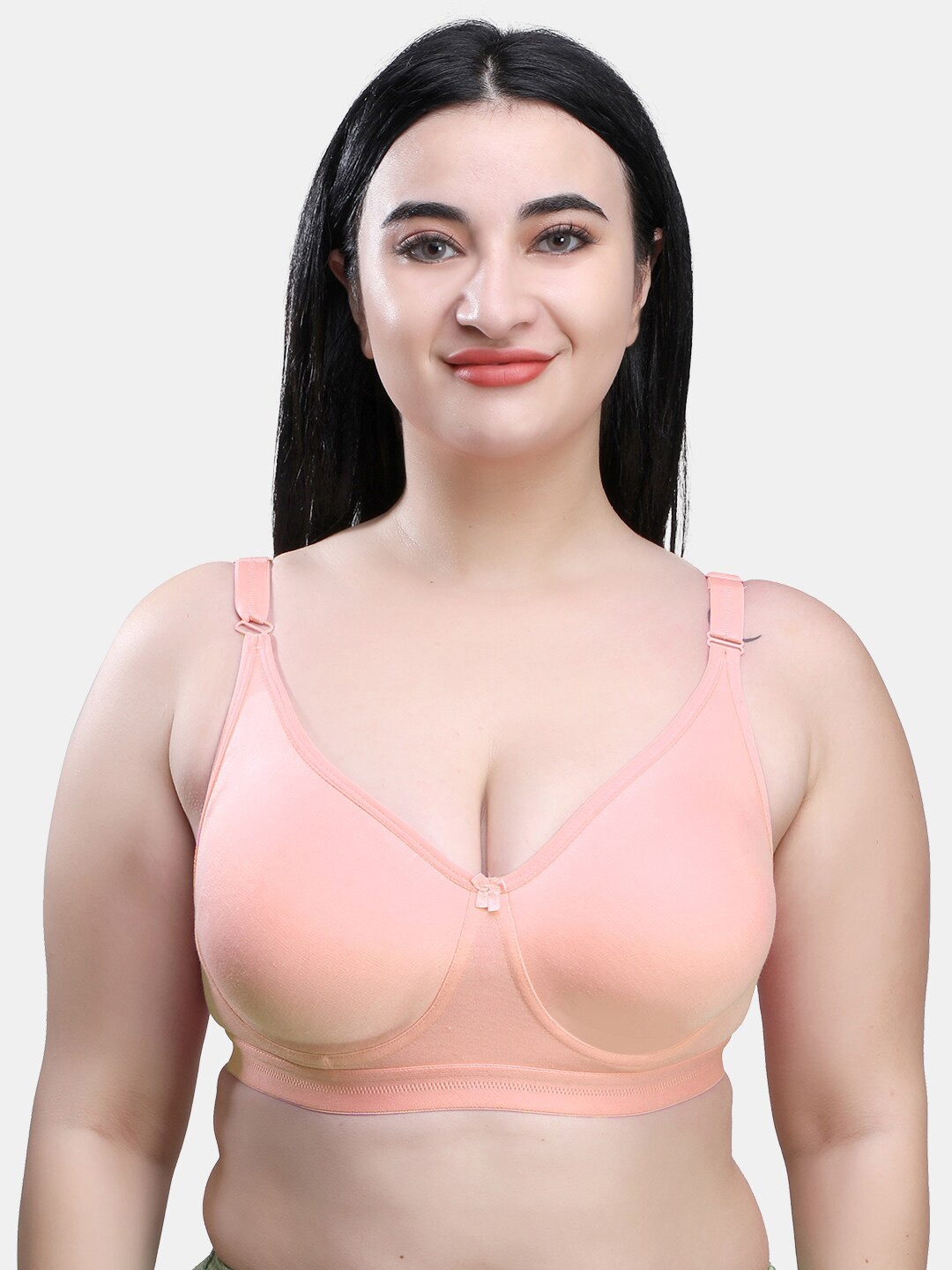 

SKDREAMS All Day Comfort Cotton T-shirt Bra Seamless Full Coverage, Pink