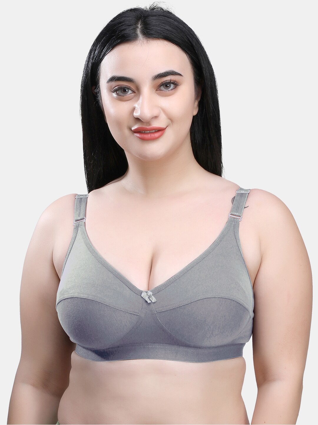 

SKDREAMS Full Coverage Non Padded Cotton Everyday Bra With All Day Comfort, Grey
