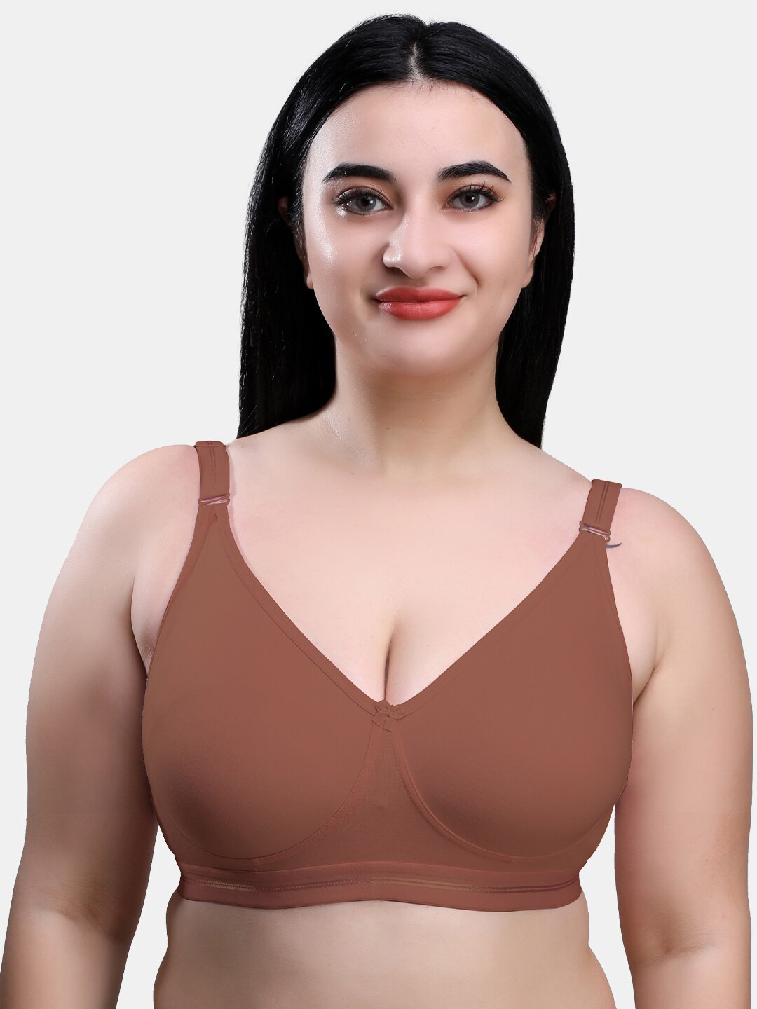 

SKDREAMS Non Padded Full Coverage Cotton T-shirt Bra With All Day Comfort, Brown