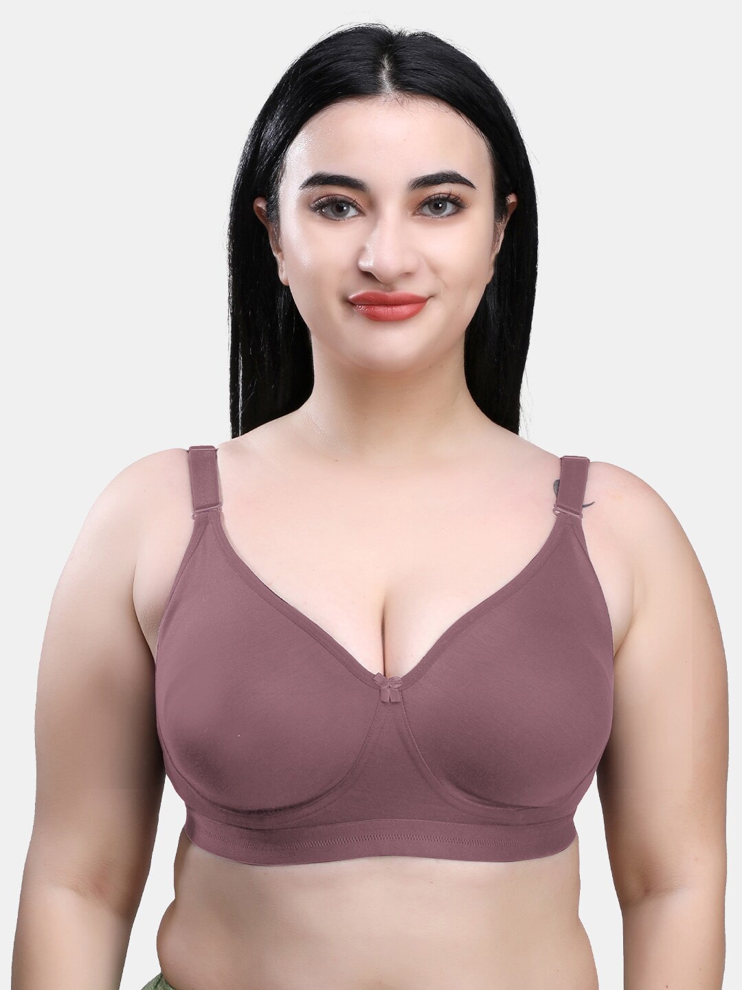 

SKDREAMS Non Padded Full Coverage Cotton Minimizer Bra With All Day Comfort, Brown