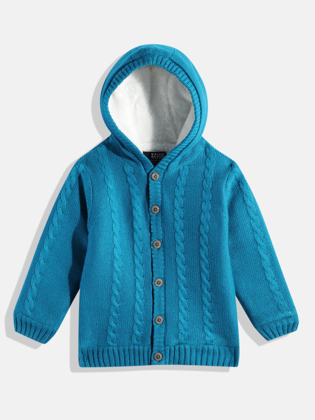 

HERE&NOW Boys Self Design Acrylic Hooded Sweatshirt, Teal