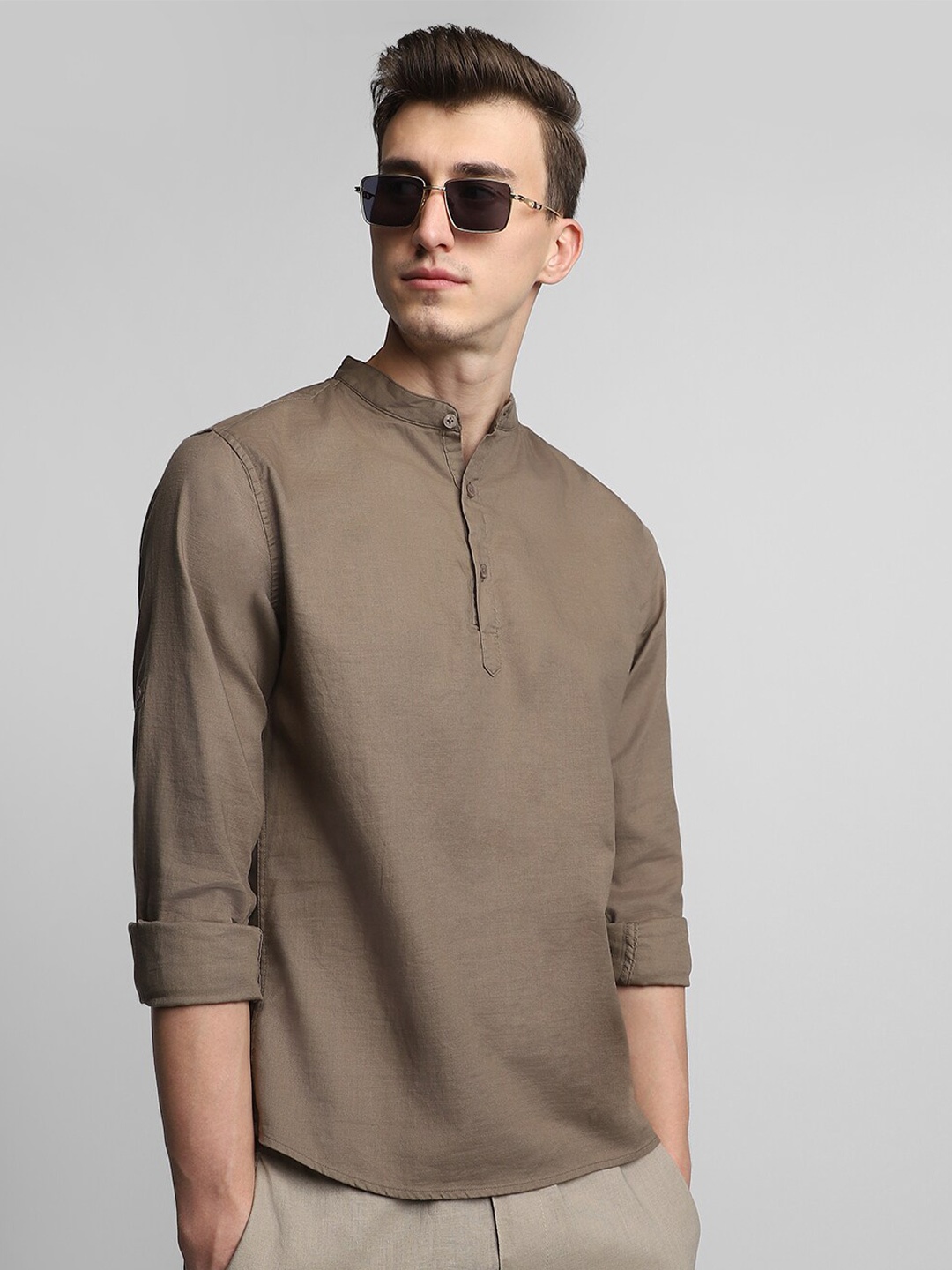 

Dennis Lingo Classic Slim Fit Pure Cotton Casual Shirt, Brown