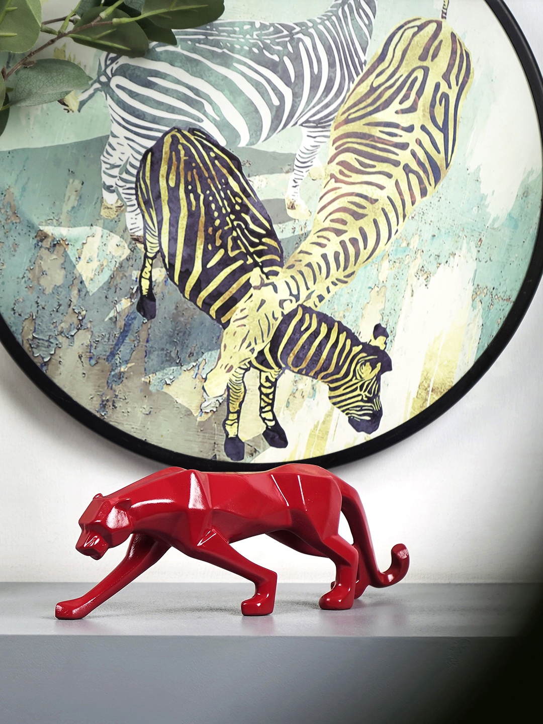 

THE ARTMENT Red Panther Figurine Showpiece