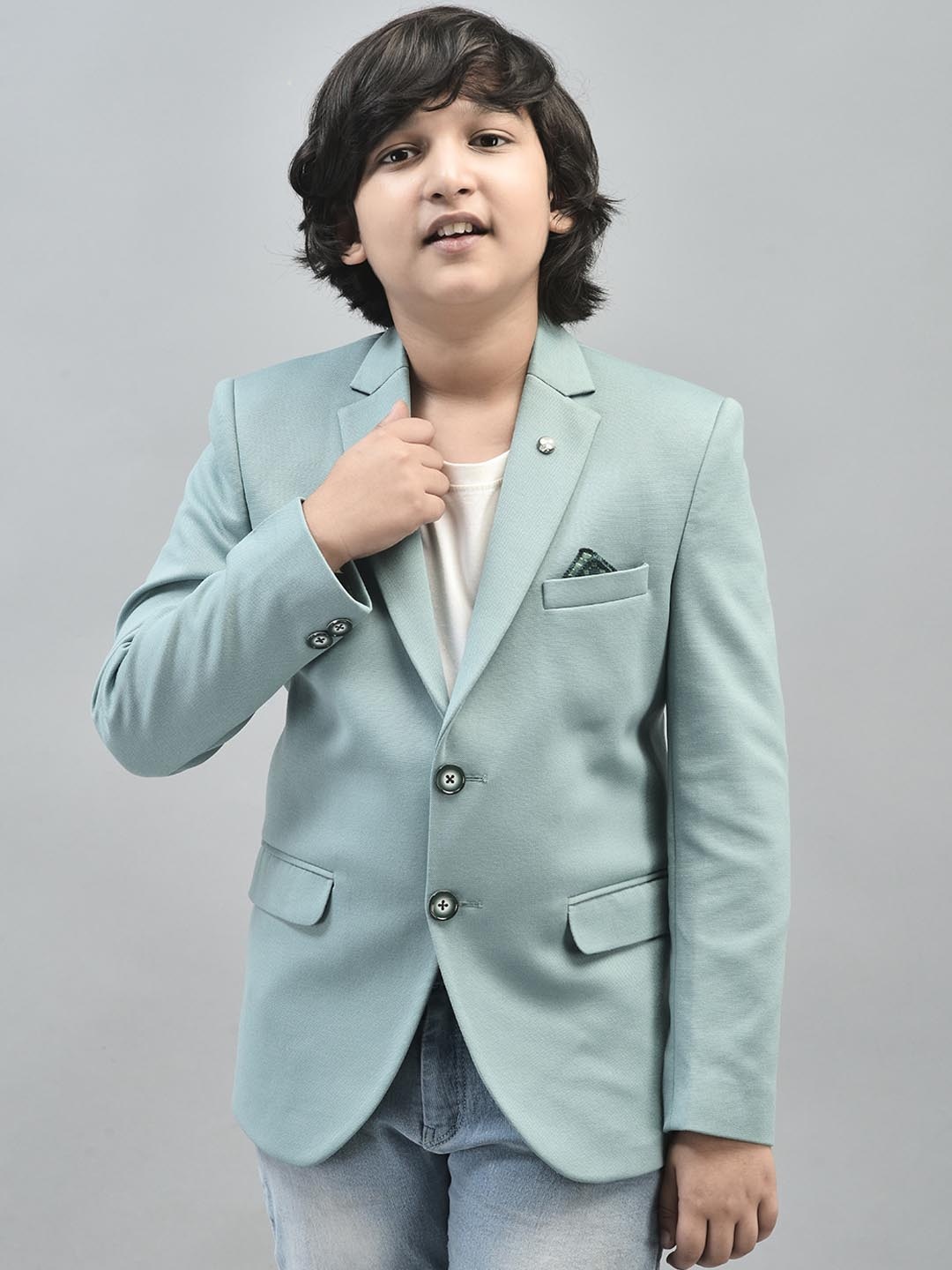 

Crimsoune Club Boys Single Breasted Blazer, Green