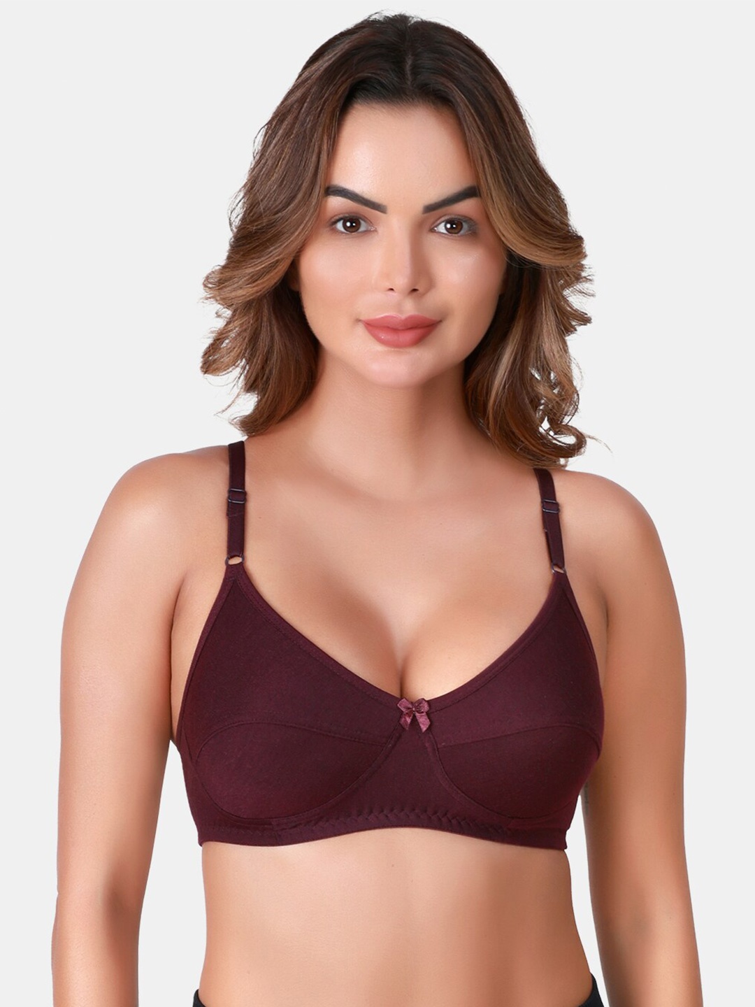

SKDREAMS Full Coverage Non Padded All Day Comfort Everyday Bra, Maroon
