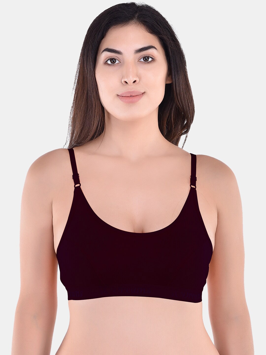 

SKDREAMS Medium Coverage Cotton Bra With All Day Comfort, Burgundy