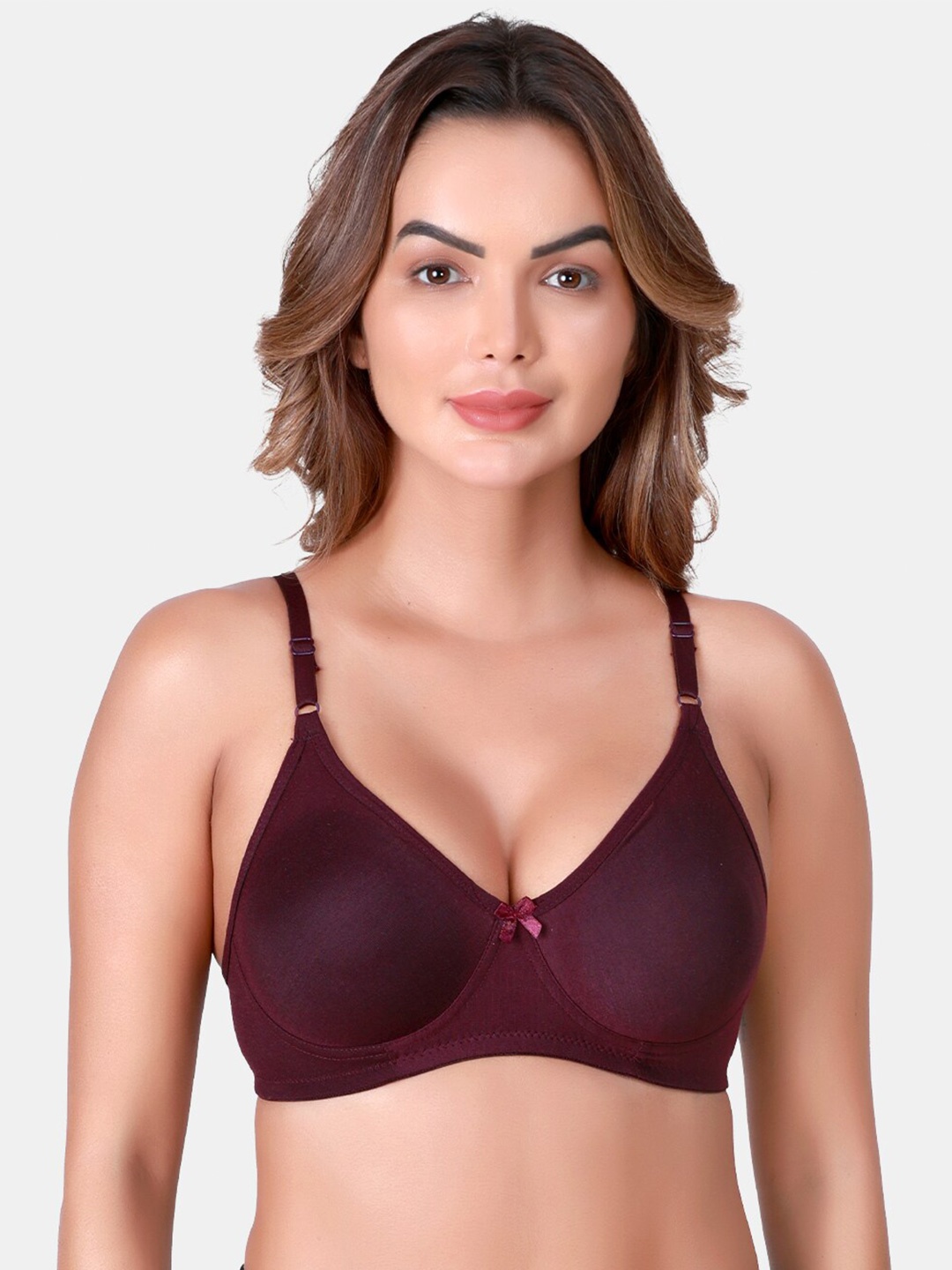 

SKDREAMS Full Coverage Non Padded Seamless Cotton T-shirt Bra With All Day Comfort, Purple