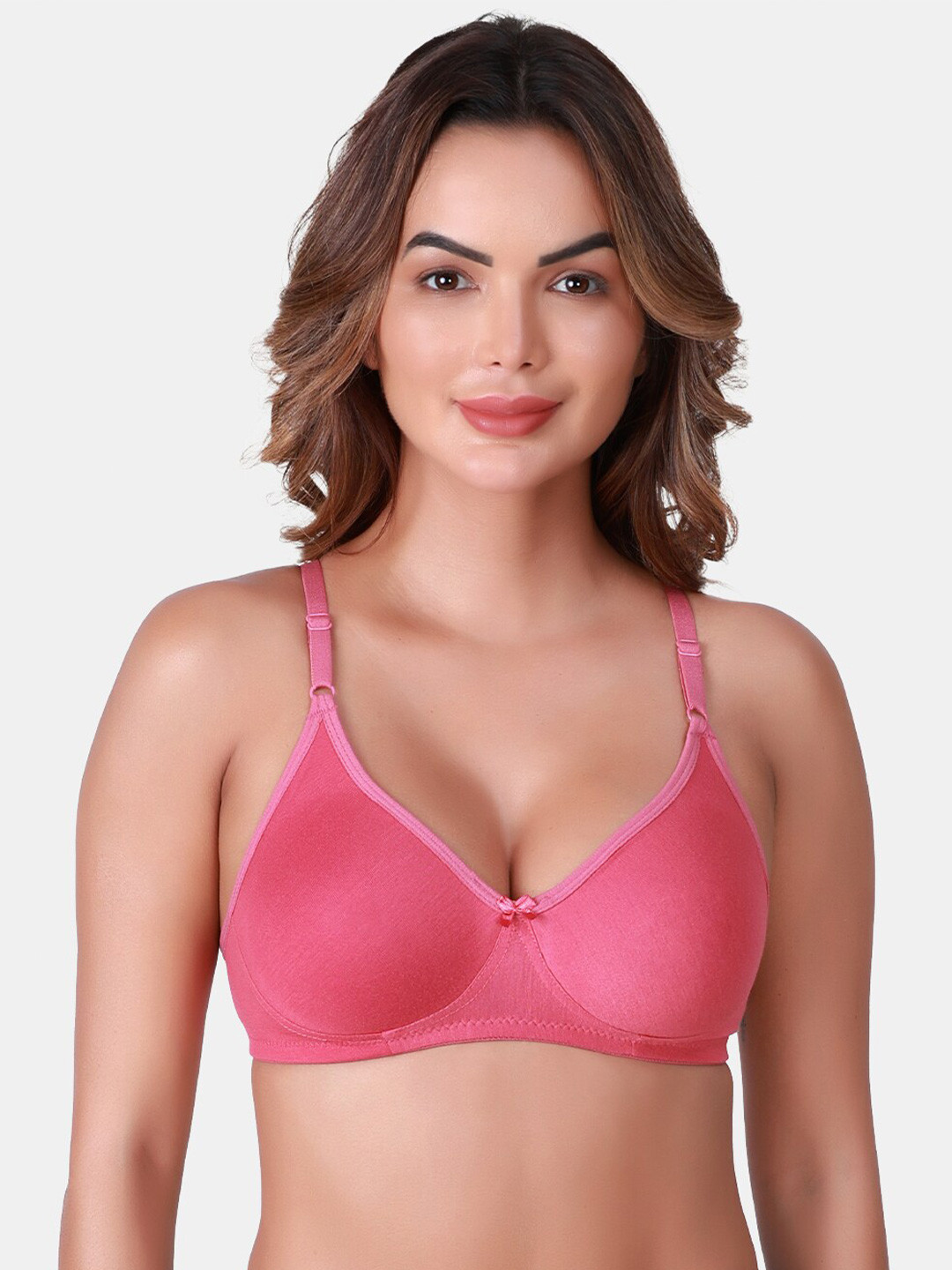 

SKDREAMS Full Coverage Non Padded All Day Comfort T-Shirt Bra, Pink