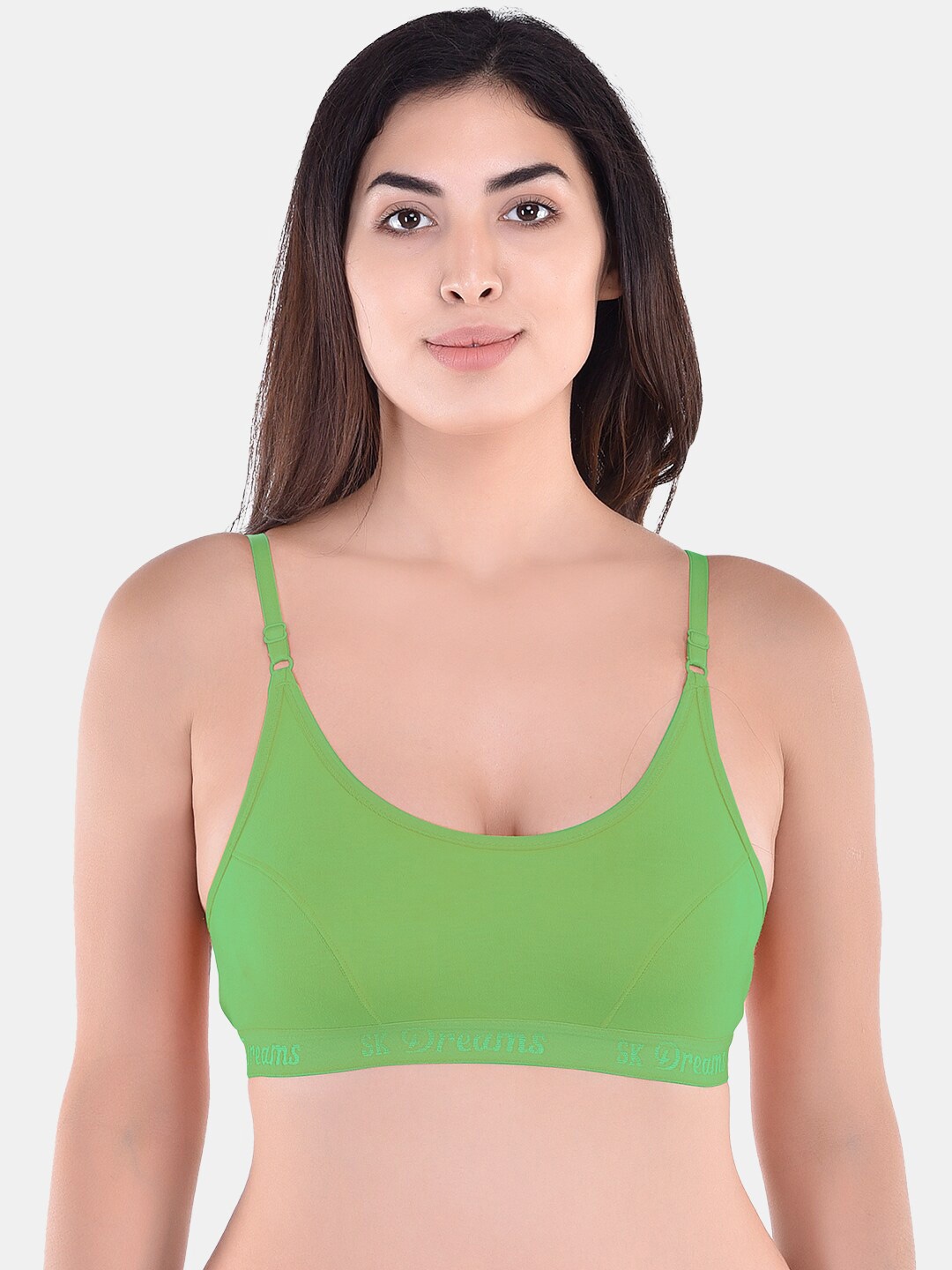 

SKDREAMS Medium Coverage Cotton Workout Bra, Green