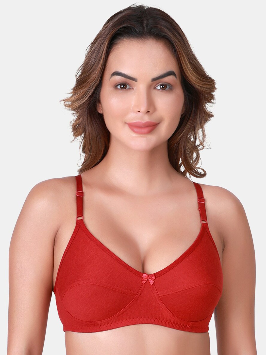 

SKDREAMS Full Coverage Bra With All Day Comfort, Red