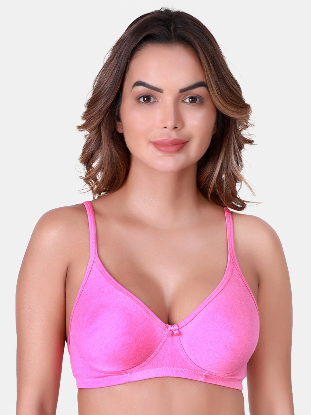 

SKDREAMS Full Coverage Non Padded Cotton T-Shirt Bra With All Day Comfort, Pink