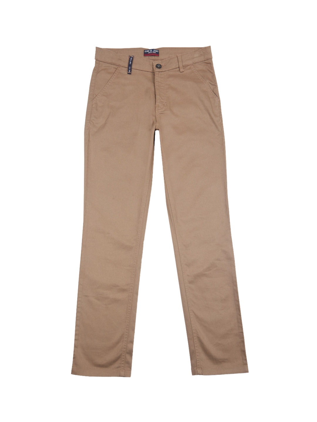 

Gini and Jony Boys Mid-Rise Cotton Chinos Trousers, Khaki