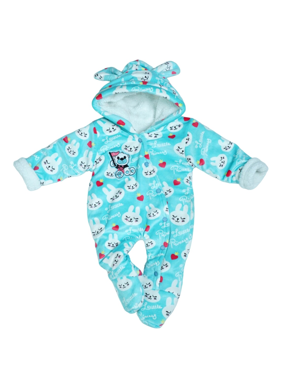 

BAESD Infants Kids Printed Hooded Cotton Sleepsuit, Blue