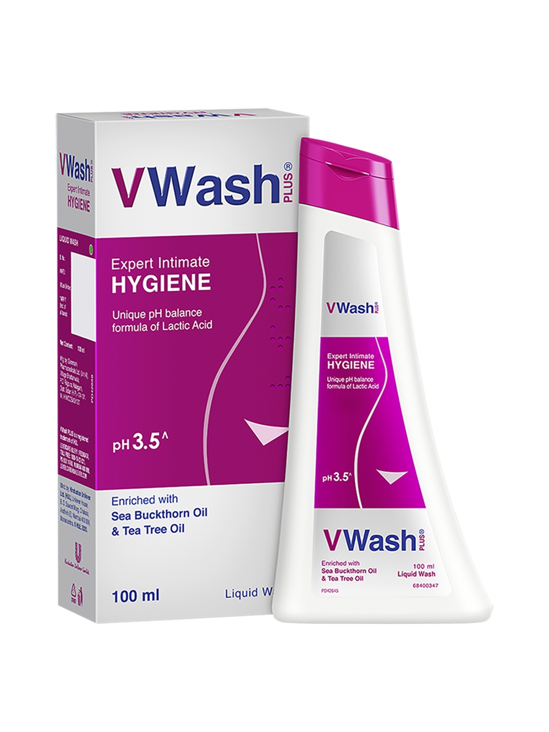 

VWash Plus Expert Intimate Hygiene Liquid Wash with Sea Buckthorn Oil - 100ml, Pink