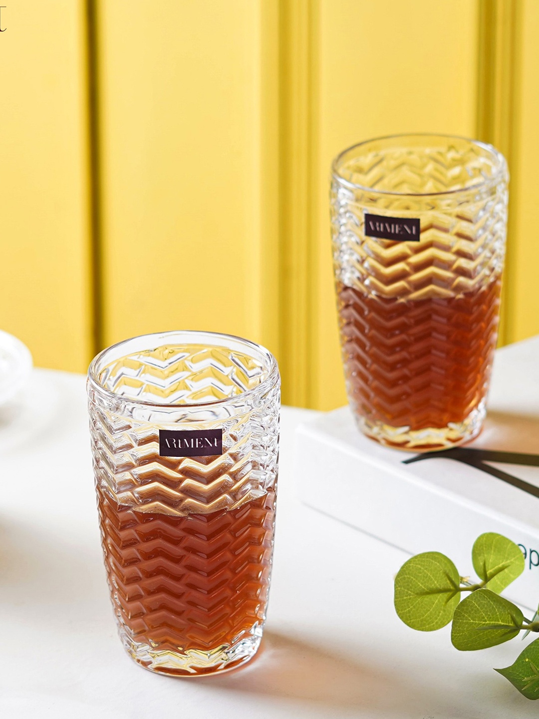 

THE ARTMENT 4 Pieces Modern Muse Tumble Whisky Glass 390ML, Transparent
