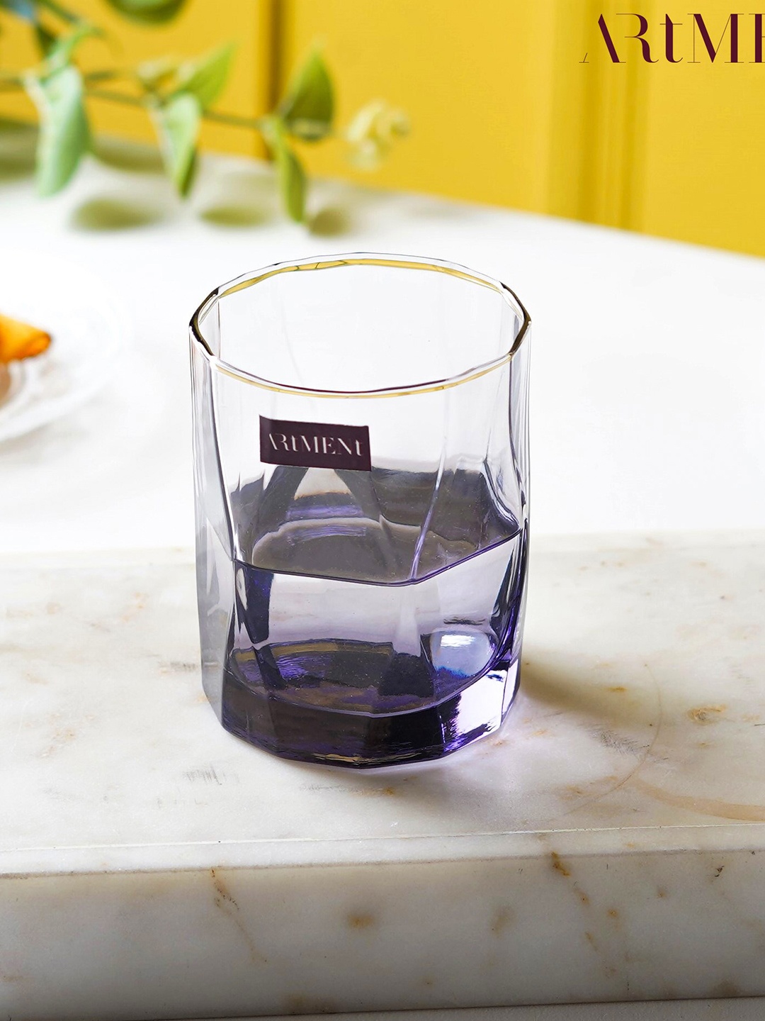 

THE ARTMENT Transparent 4 Pieces Amethyst Noir Whisky Glasses 270ML