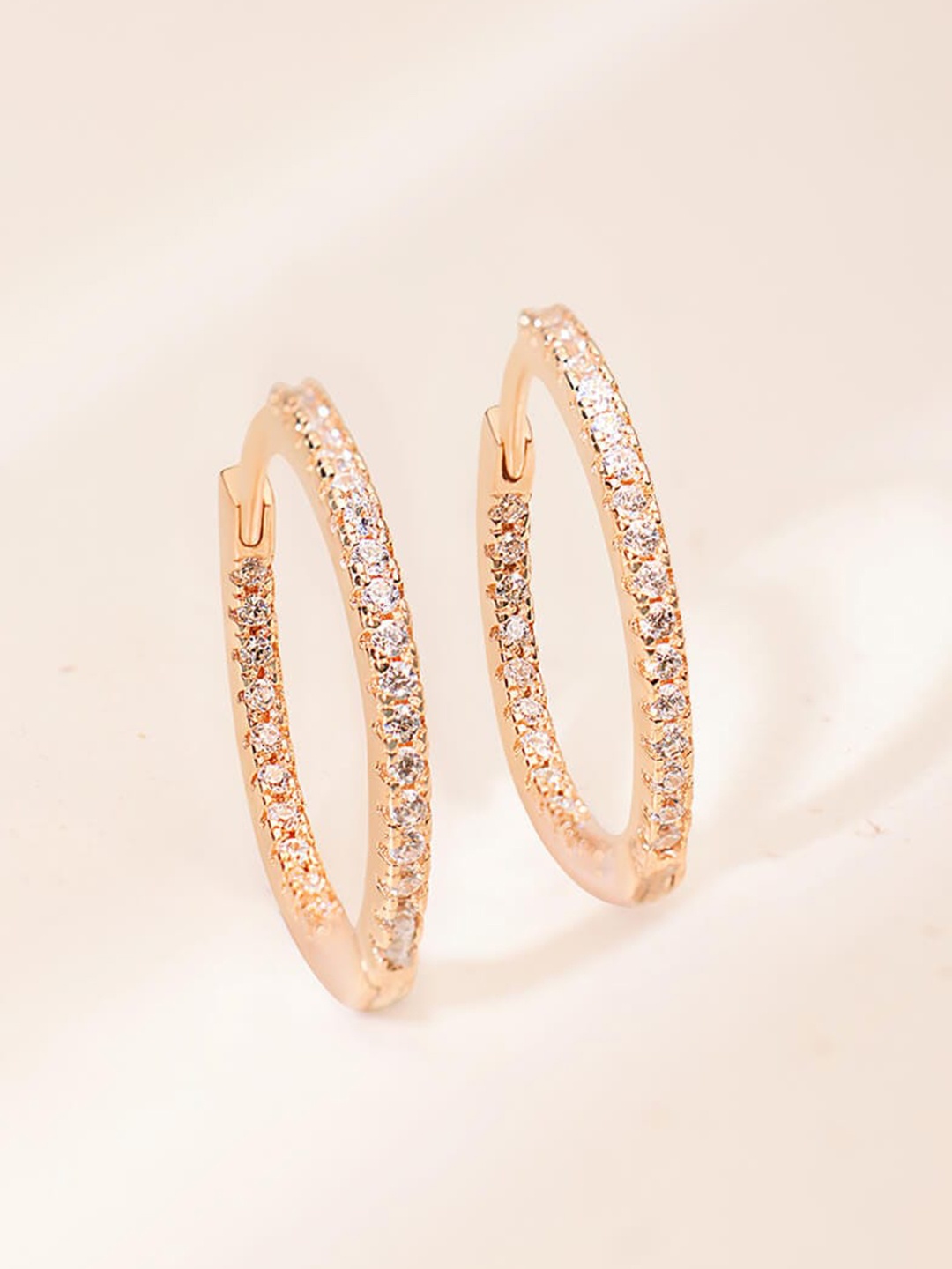 

March by FableStreet 18K Rose Gold Plated Circular Hoop Earrings