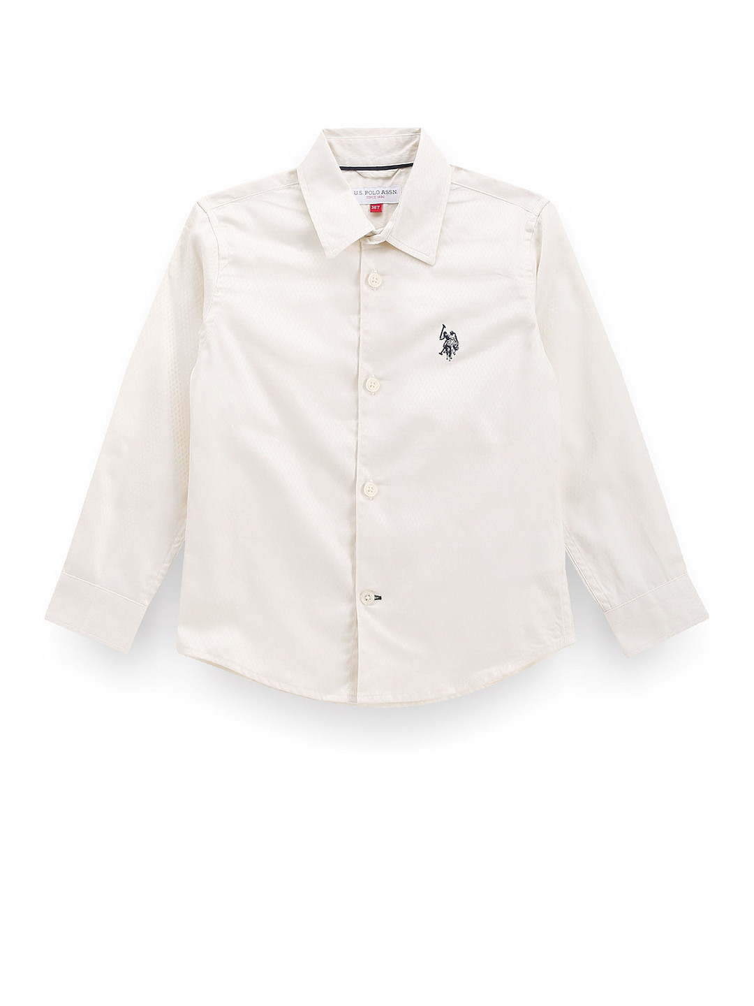 

U.S. Polo Assn. Kids Boys Classic Self Design Corduroy Pure Cotton Casual Shirt, White