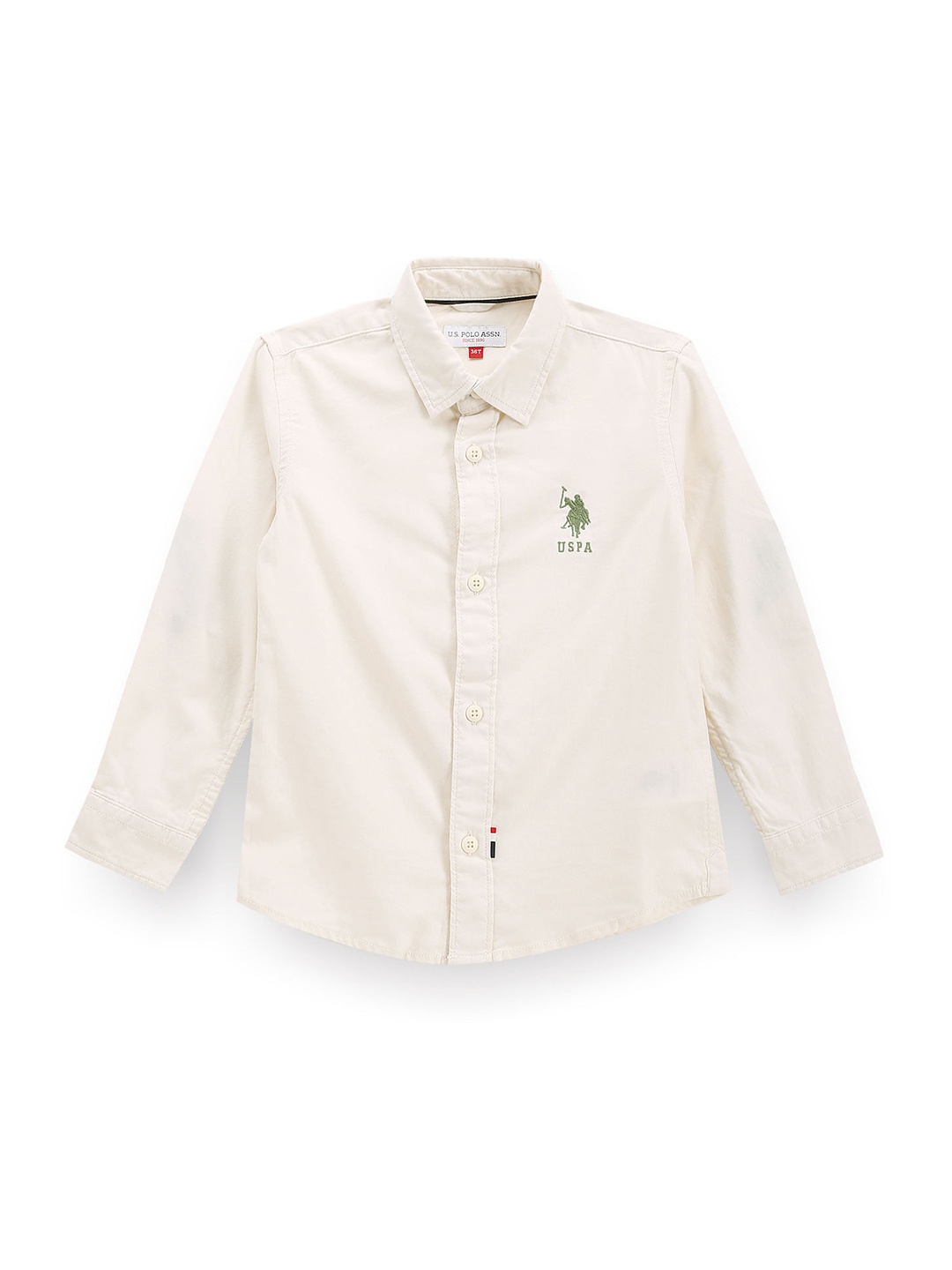 

U.S. Polo Assn. Kids Boys Classic Fit Cutaway Collar Casual Shirt, Beige