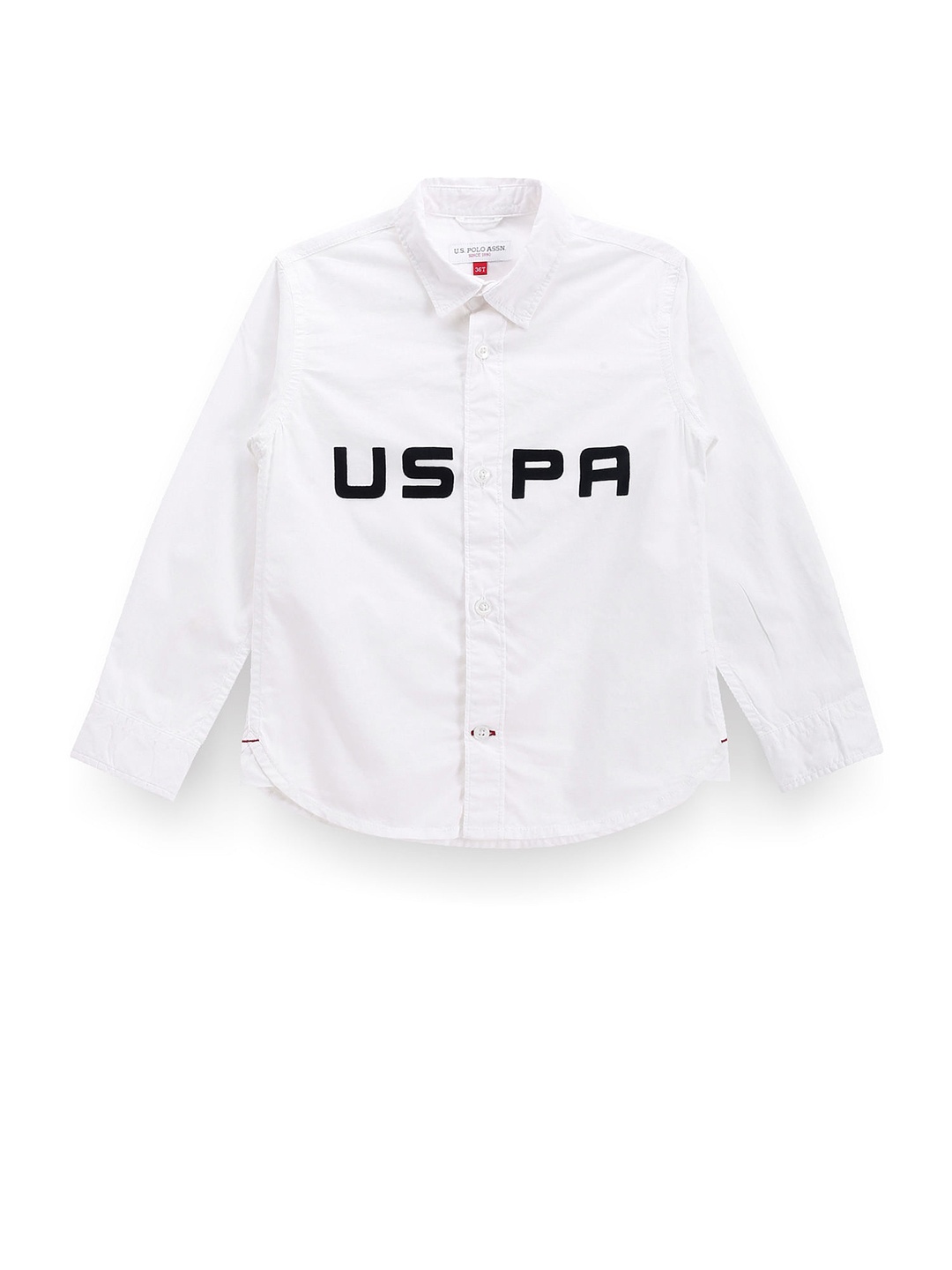 

U.S. Polo Assn. Kids Boys Classic Fit Brand Logo Printed Casual Shirt, White