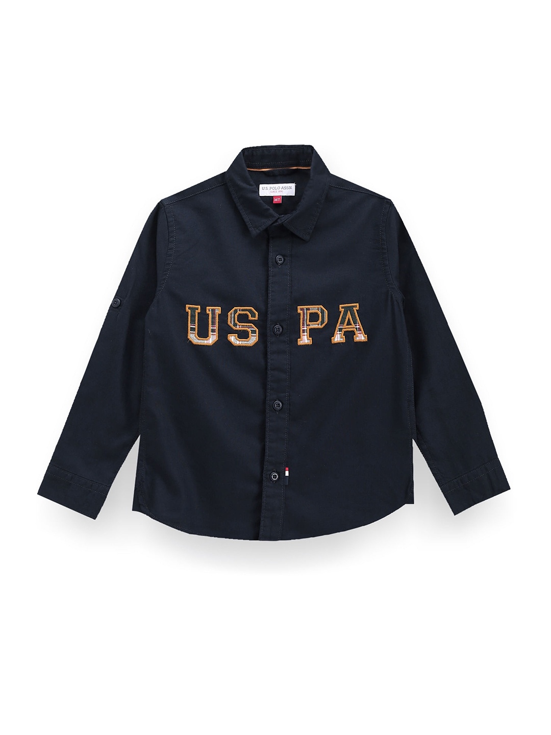 

U.S. Polo Assn. Kids Boys Typography Embroidered Classic Casual Shirt, Blue