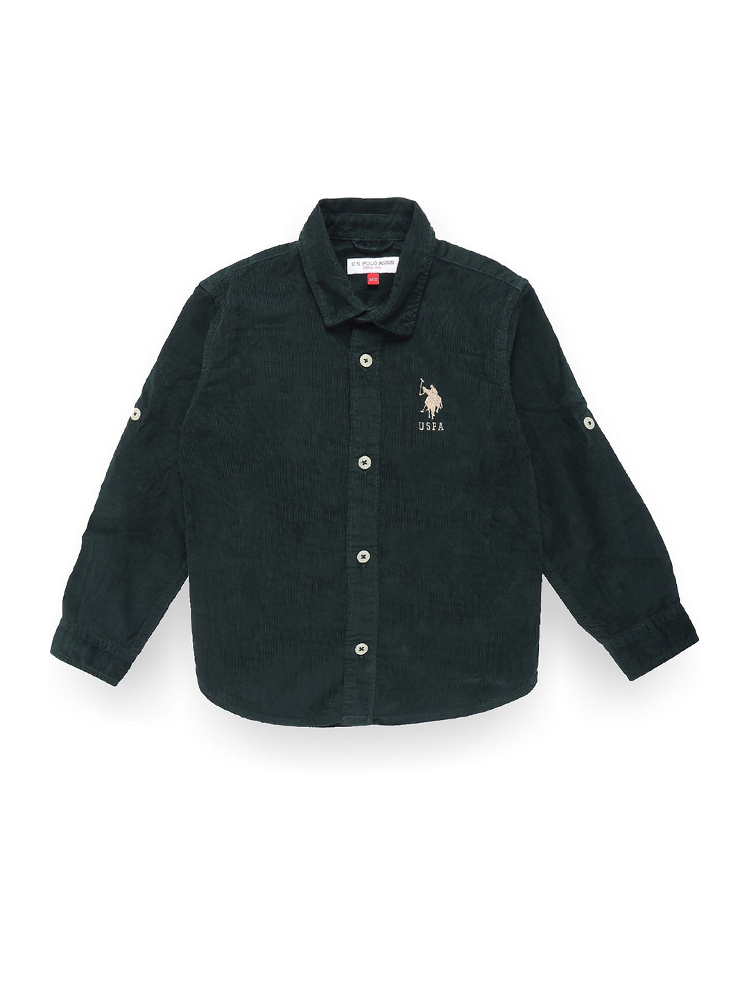 

U.S. Polo Assn. Kids Boys Classic Fit Pure Cotton Corduroy Casual Shirt, Green