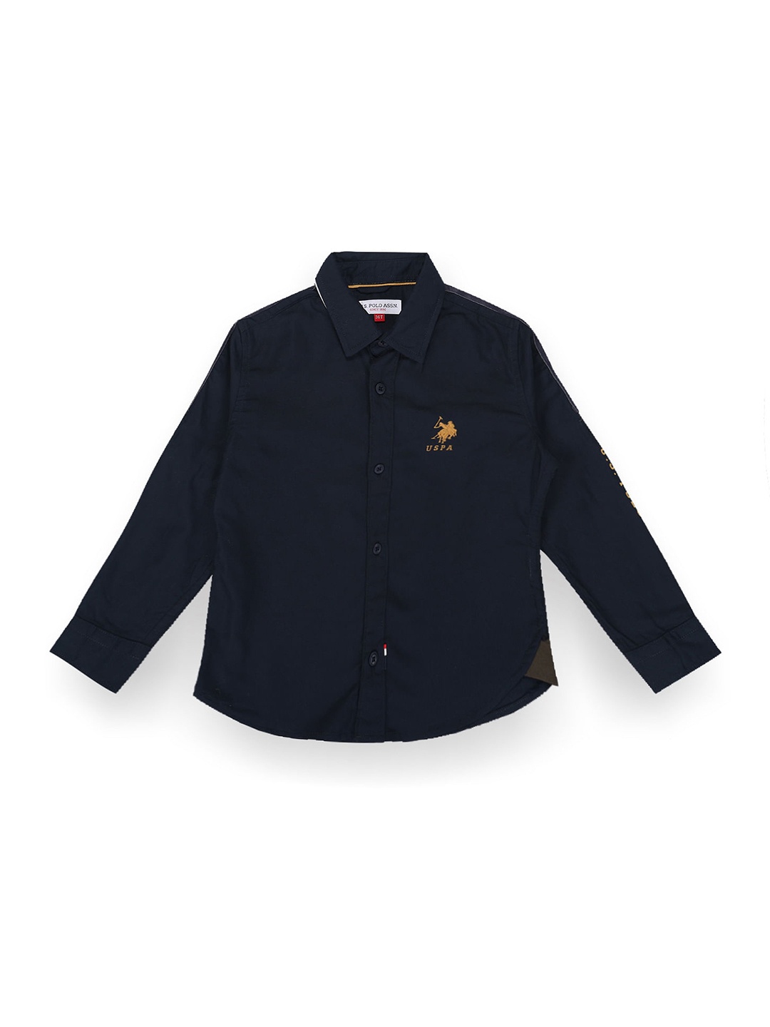 

U.S. Polo Assn. Kids Boys Classic Spread Collar Twill Pure Cotton Casual Shirt, Navy blue